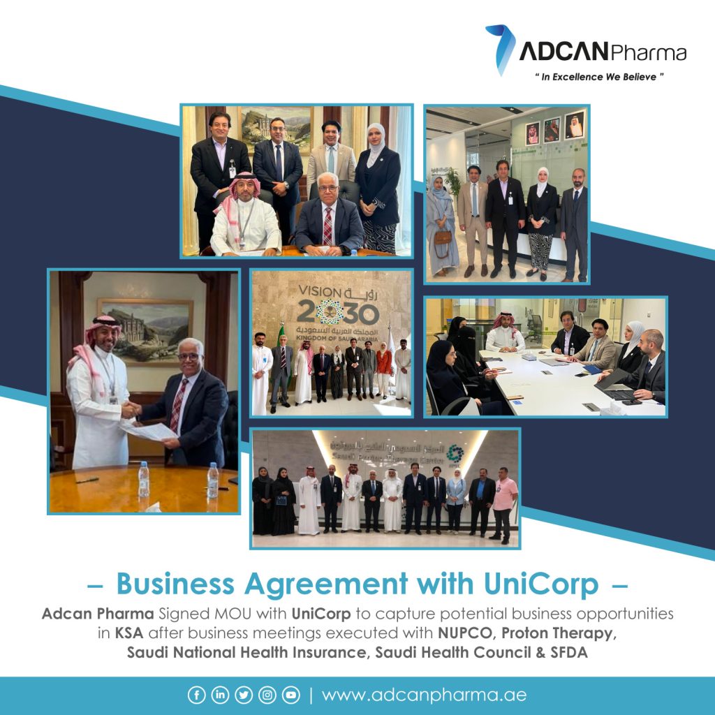 Business Agreement with UniCorp Adcan Pharma
